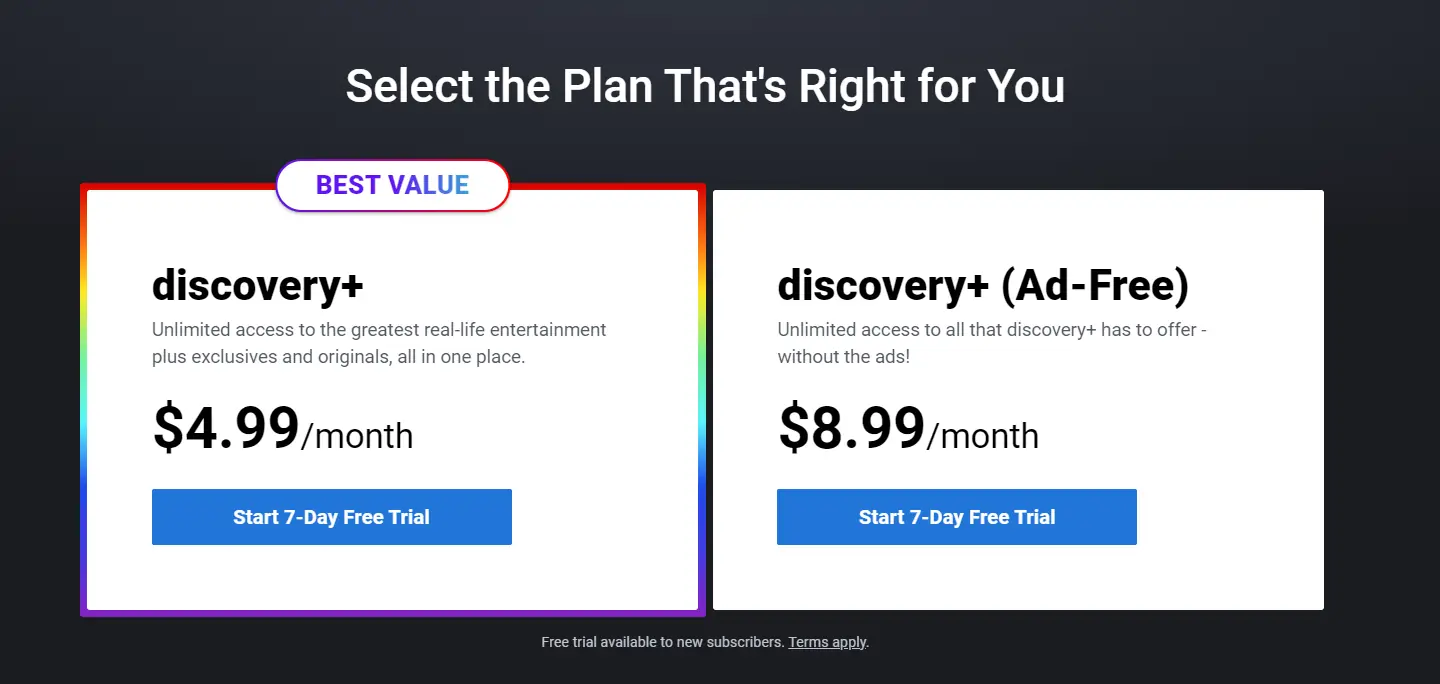 Discovery Plus Plans