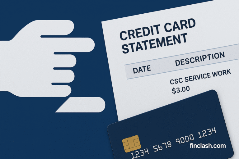 csc service work charge on credit card and credit card